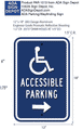 Accessible Parking ADA Guide Sign - 12" x 18" - Optional Arrow thumbnail
