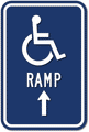 Wheelchair Ramp ADA Guide Sign - 12x18 - Choose Arrow Direction thumbnail