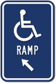 Wheelchair Ramp ADA Guide Sign - 12x18 - Choose Arrow Direction thumbnail