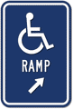 Wheelchair Ramp ADA Guide Sign - 12x18 - Choose Arrow Direction thumbnail