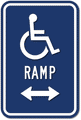 Wheelchair Ramp ADA Guide Sign - 12x18 - Choose Arrow Direction thumbnail