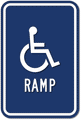 Wheelchair Ramp ADA Guide Sign - 12x18 - Choose Arrow Direction thumbnail