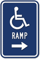 Wheelchair Ramp ADA Guide Sign - 12x18 - Choose Arrow Direction thumbnail