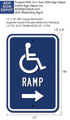 Wheelchair Ramp ADA Guide Sign - 12x18 - Choose Arrow Direction thumbnail