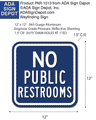 No Public Restrooms Sign - 12" x 6' or 12"x 12" thumbnail