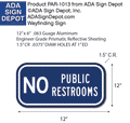 No Public Restrooms Sign - 12" x 6' or 12"x 12" thumbnail