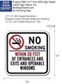 No Smoking Within 20 Feet Sign - 12" x 12" thumbnail