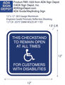 This Register (Checkstand) To Remain Open Aluminum Sign - 12" x 12" thumbnail