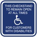 This Register (Checkstand) To Remain Open Aluminum Sign - 12" x 12" thumbnail