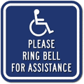 Please Ring Bell For Assistance Sign - 12" x 12" thumbnail