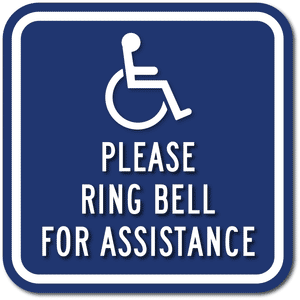 PAR-1025 Wheelchair Symbol Ring Bell For Assistance Signs 