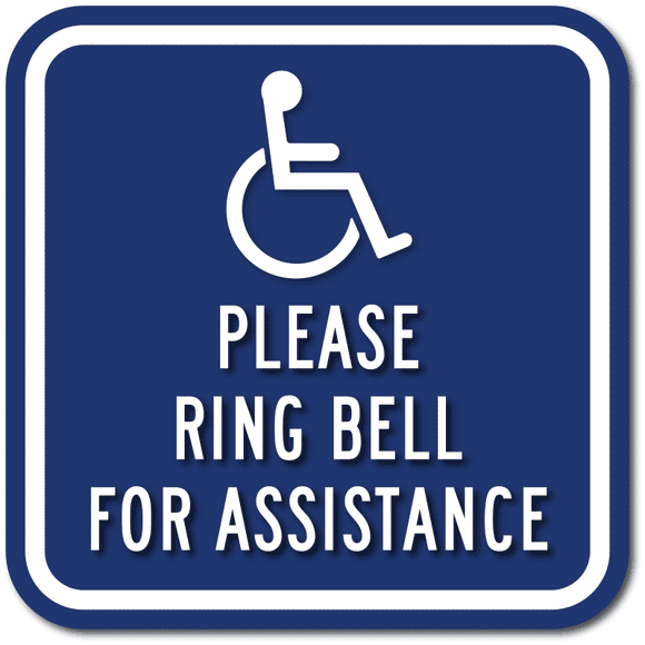 PAR-1025 Wheelchair Symbol Ring Bell For Assistance Signs 