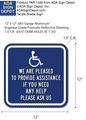 Disabled Customer Assistance Sign - 12" x 6" or 12" x 12" thumbnail