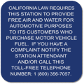 Gas Station Free Air and Water Sign - 12x12 thumbnail