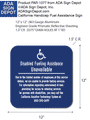 Disabled Fueling Assistance Unavailable Sign - 12x12 thumbnail