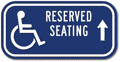 Wheelchair Accessible Reserved Seating ADA Guide Sign - 12x6 thumbnail