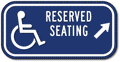 Wheelchair Accessible Reserved Seating ADA Guide Sign - 12x6 thumbnail
