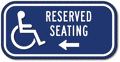 Wheelchair Accessible Reserved Seating ADA Guide Sign - 12x6 thumbnail