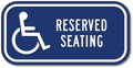 Wheelchair Accessible Reserved Seating ADA Guide Sign - 12x6 thumbnail