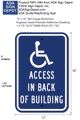 Wheelchair Access At Back of Building Sign - 12" x 18" thumbnail