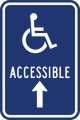 Wheelchair Symbol Accessible ADA Signs - 12" x 18" - Optional Arrow thumbnail