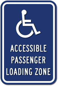 PAR-1114 Wheelchair Symbol Accessible Passenger Loading Zone Signs