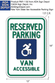 New York State Van Accessible Parking Sign - NY Required Dynamic Style Wheelchair Icon thumbnail