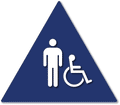 Mens Accessible Restroom Door ADA Signs - 12" x 12" Triangle thumbnail