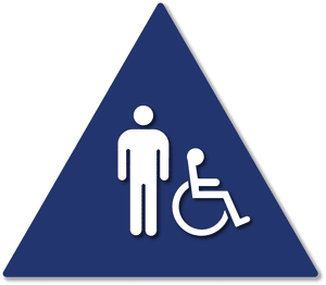 T24-1000 Men's Wheelchair Access Restroom Door ADA Sign in Blue