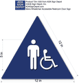 Mens Accessible Restroom Door ADA Signs - 12" x 12" Triangle thumbnail