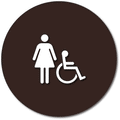 Womens Accessible Restroom Door ADA Signs - 12" x 12" Circle thumbnail