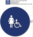 Womens Accessible Restroom Door ADA Signs - 12" x 12" Circle thumbnail