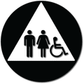 Unisex Wheelchair Accessible Restroom Door ADA Signs - 12" x 12" thumbnail
