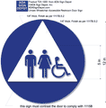 Unisex Wheelchair Accessible Restroom Door ADA Signs - 12" x 12" thumbnail