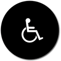 Womens Wheelchair Symbol Restroom Door ADA Signs - 12" x 12" Circle thumbnail