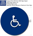 Womens Wheelchair Symbol Restroom Door ADA Signs - 12" x 12" Circle thumbnail