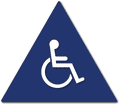 Mens Wheelchair Symbol Restroom Door ADA Signs - 12" x 12" Triangle thumbnail