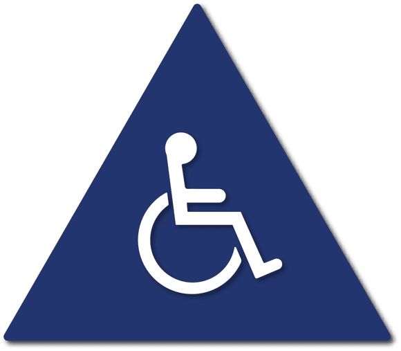T24-1007 Men's Wheelchair Symbol Restroom Door Sign in Blue