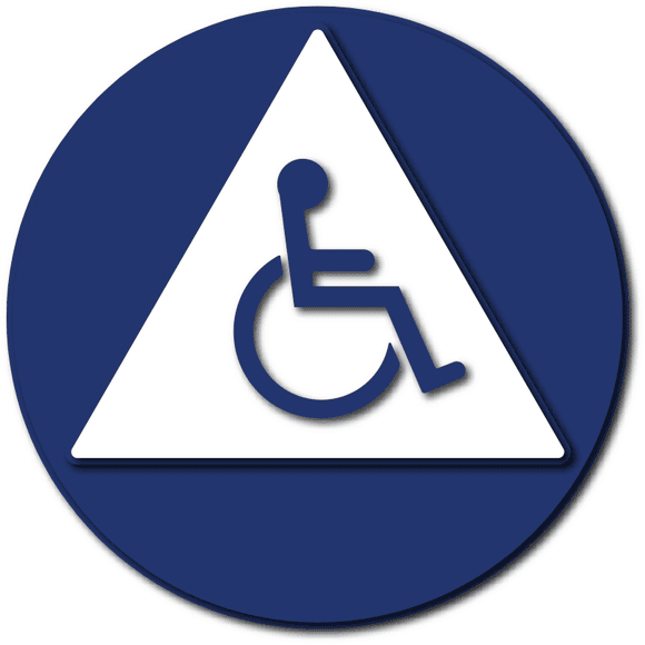 T24-1008 Gender Neutral Wheelchair Symbol Restroom Door ADA Sign in Blue