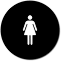 Womens Restroom Door Sign with Female Symbol - 12" x 12" Circle thumbnail
