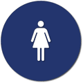 Womens Restroom Door Sign with Female Symbol - 12" x 12" Circle thumbnail