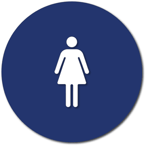 T24-1009 Women's Restroom Door Sign in Blue