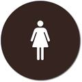Womens Restroom Door Sign with Female Symbol - 12" x 12" Circle thumbnail