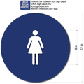 Womens Restroom Door Sign with Female Symbol - 12" x 12" Circle thumbnail