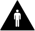 Mens Restroom Door ADA Signs with Male Symbol - 12" x12" Triangle thumbnail