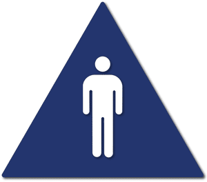 T24-1010 Men Restroom Door Sign in Blue