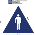 Mens Restroom Door ADA Signs with Male Symbol - 12" x12" Triangle thumbnail