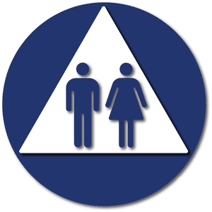 T24-1011 Unisex Restroom Door ADA Sign in Blue