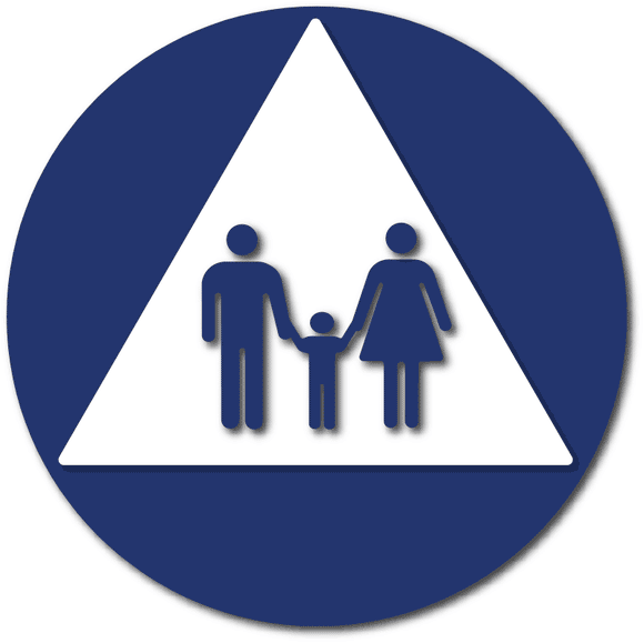 T24-1012 Family Bathroom Door ADA Signs in Blue