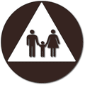 Family Restroom Door ADA Signs - 12" x 12" - Triangle on Circle thumbnail